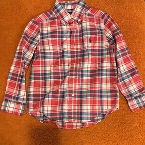Plaid Kids Shirt - Red and Blue